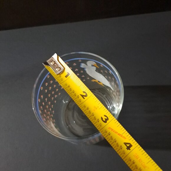 Libbey Country Goose Glass Tumbler 1980s Blue Bow Tulips 3 3/8" Vintage USA - Picture 5 of 14